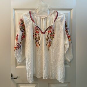 Anthropologie Luna Moon Embroidered Bohemian Women’s Blouse Size XL